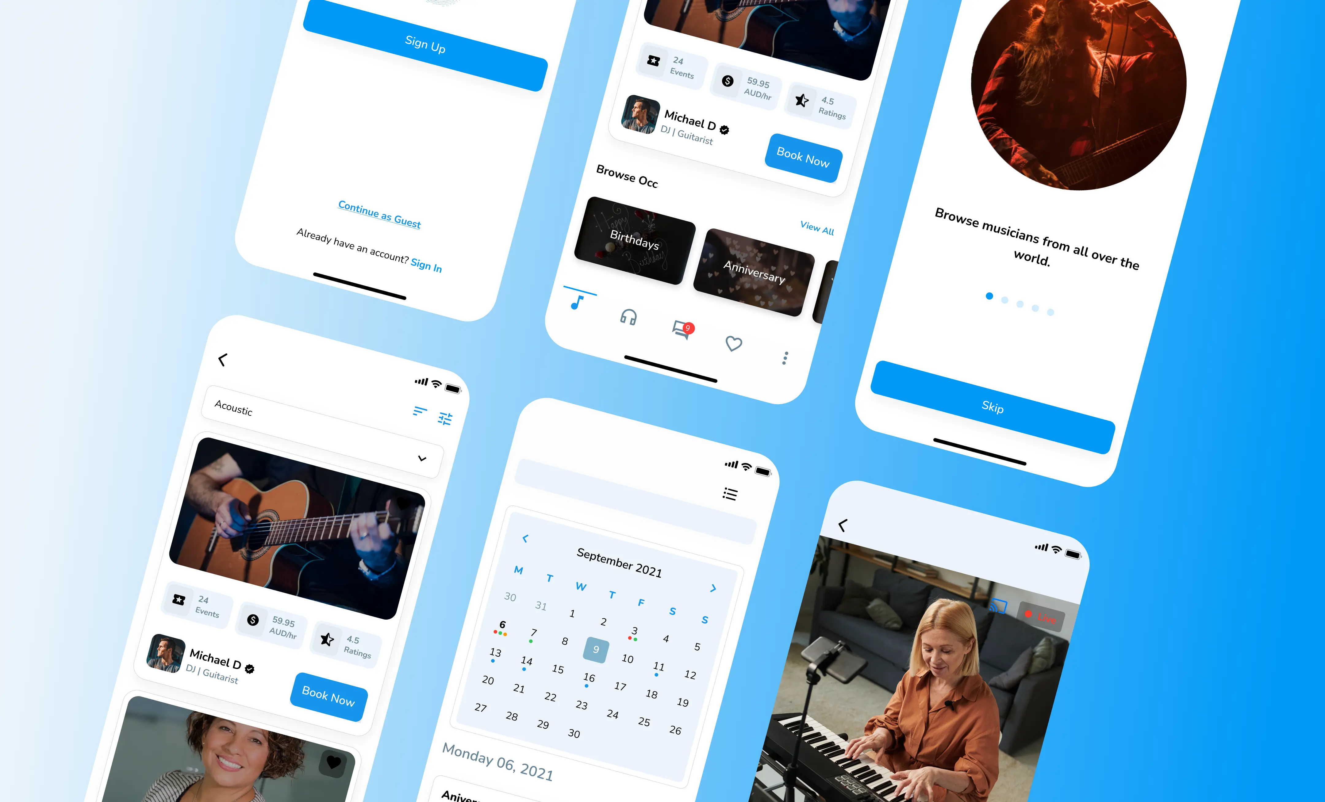 Book local musicians for events and gigs App Screenshot