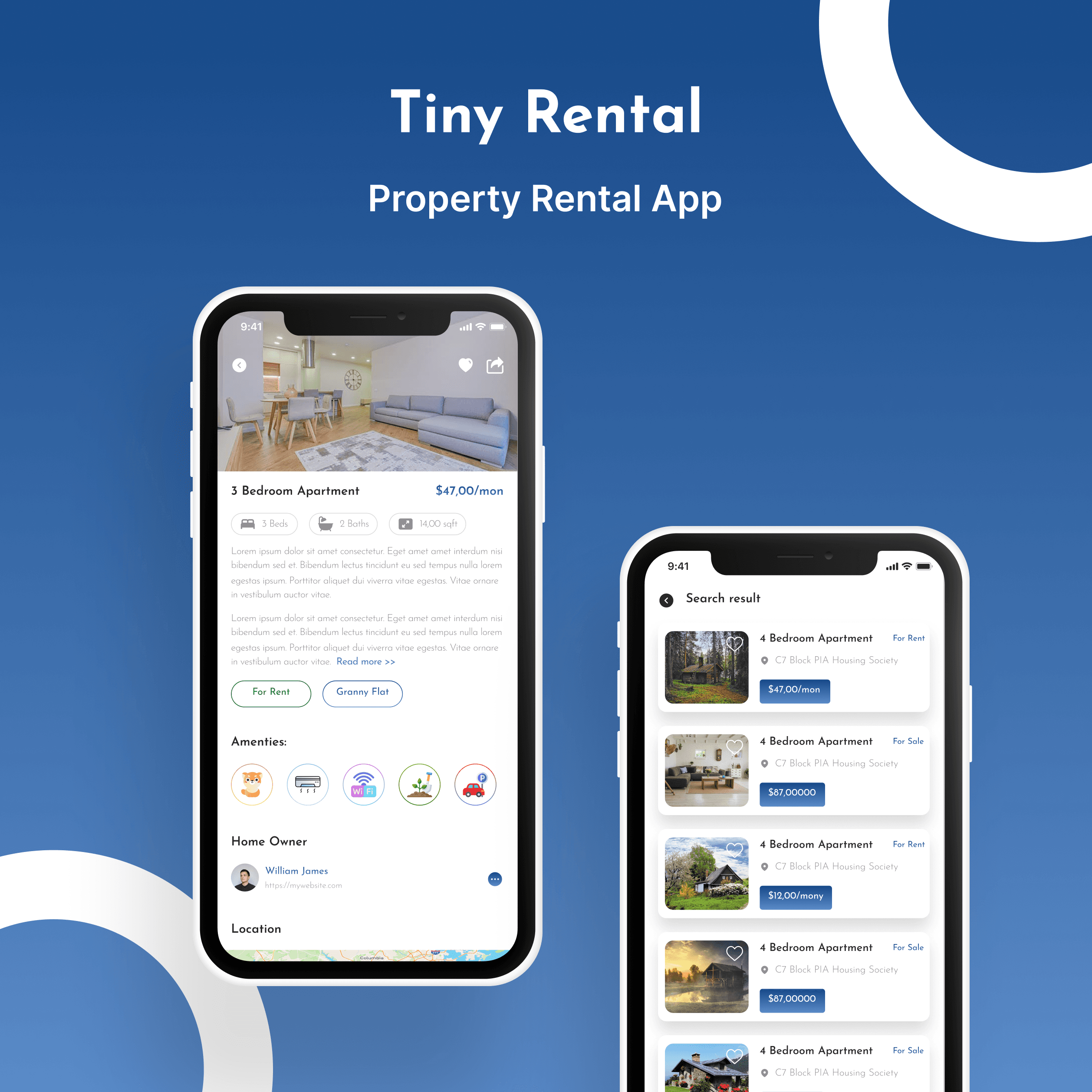 Screenshot of Tiny Rental project